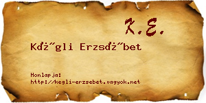 Kégli Erzsébet névjegykártya